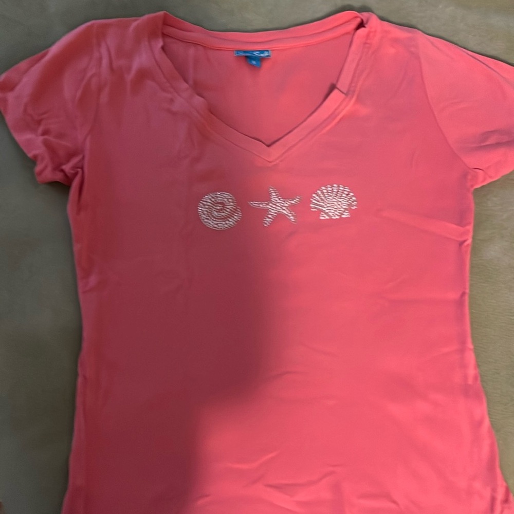 Woman’s short sleeve beaded shirt
